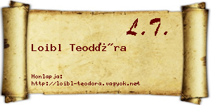 Loibl Teodóra névjegykártya